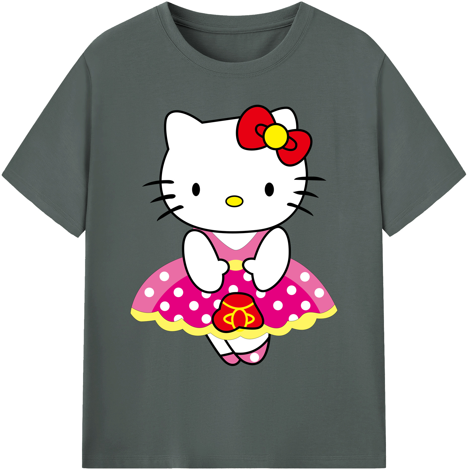 （画像用） Hello Kitty ハローキティ 綿100％ メンズ半袖Tシャツ｜肌触りやわらか＆通気性